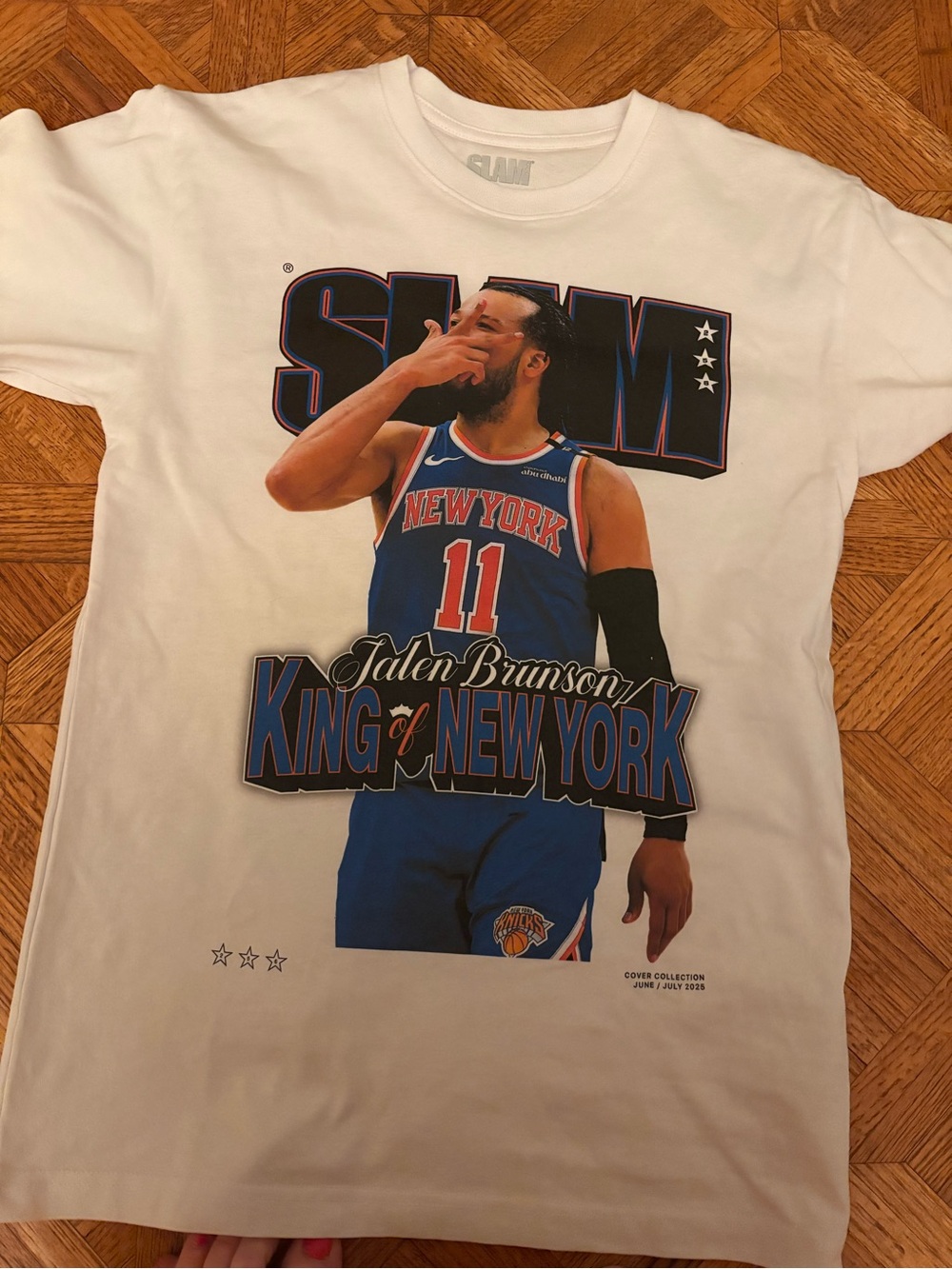 Jalen Brunson "King of New York" Graphic Tee - White/Blue